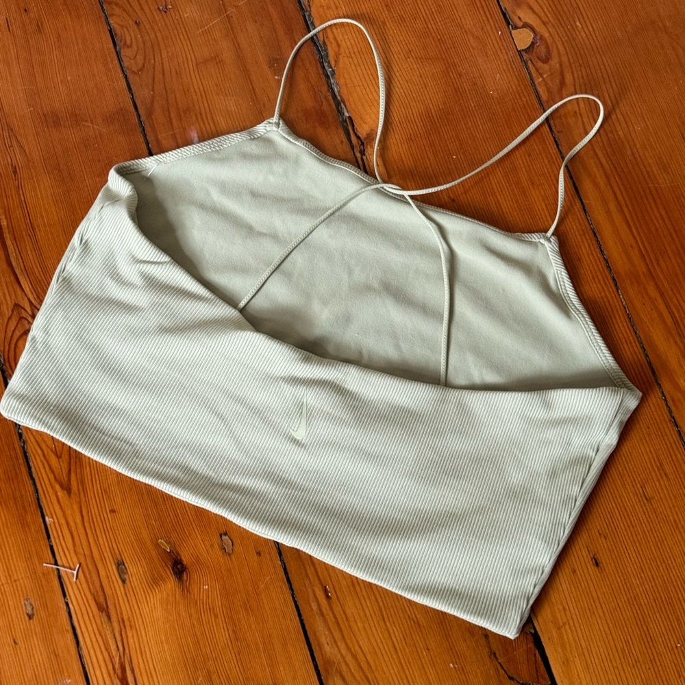 Nike Sage Green DRI-FIT Ribbed Crop Top